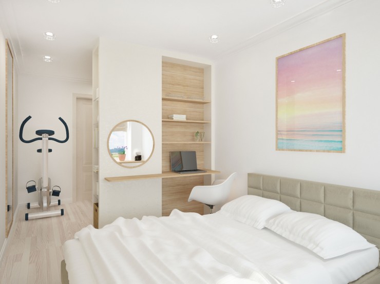 simple interior light bedroom