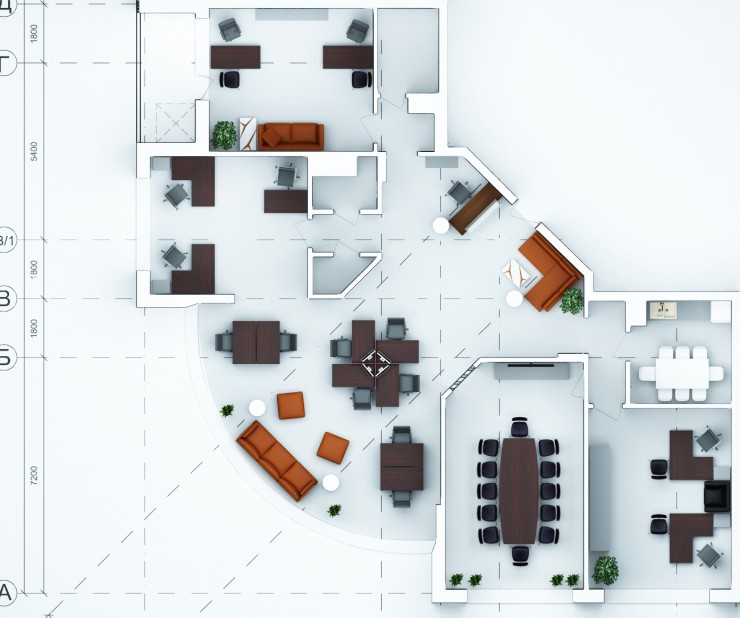 3d furniture arrangement