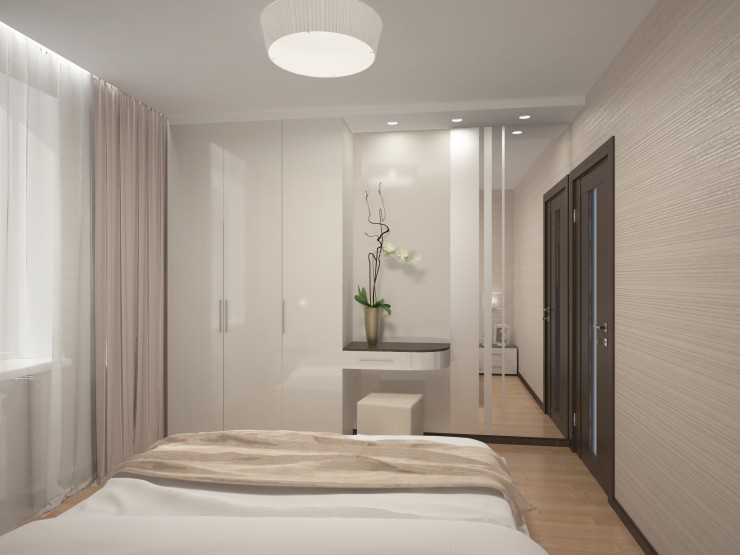 Interior in one color bedroom