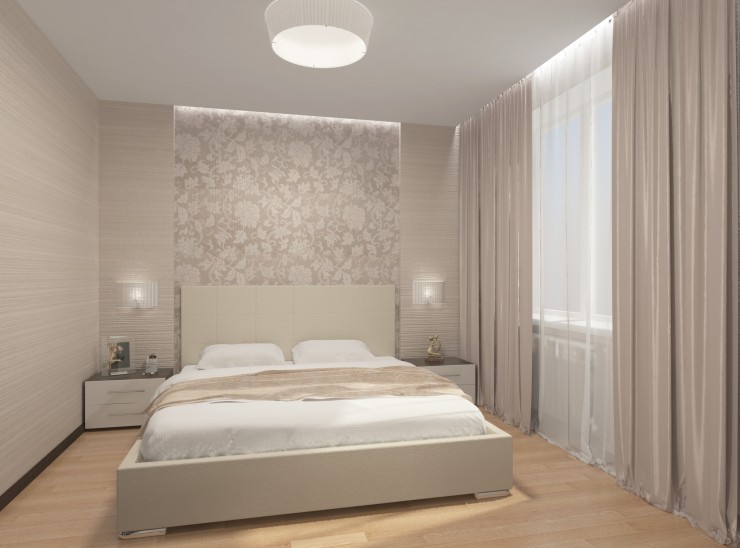 Interior in one color bedroom