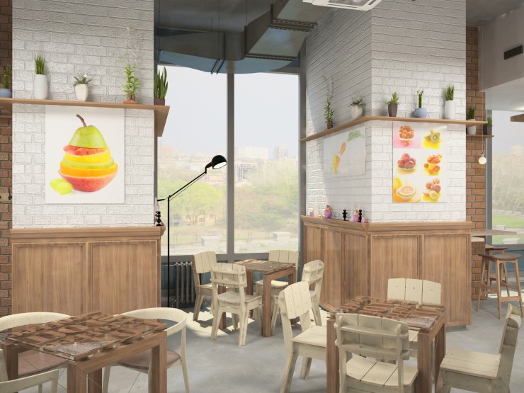 Cafe-style loft and hall