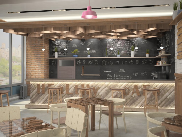 Cafe-style loft and hall