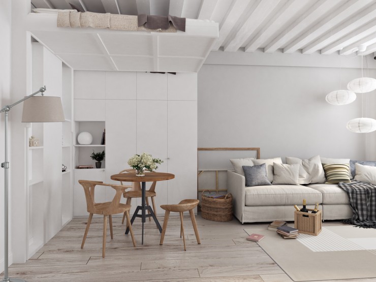 white interior