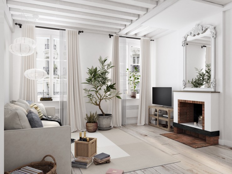 white interior