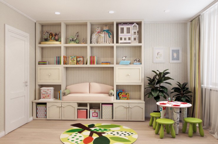 Modern light interior kids room