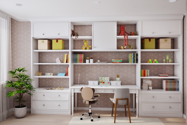 Modern light interior kids room