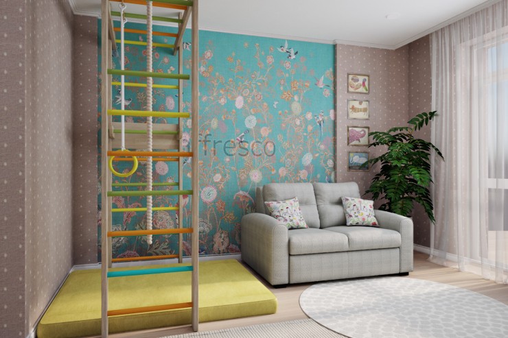 Modern light interior kids room