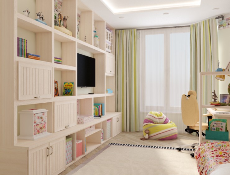 children's room in bright colors