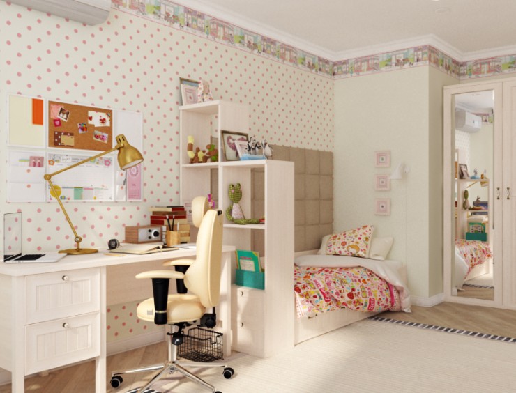 children's room in bright colors