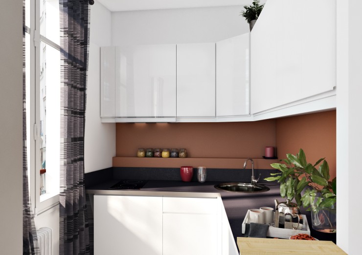 apartment with fireplace