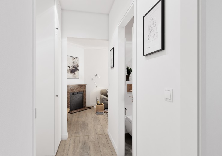 apartment with fireplace