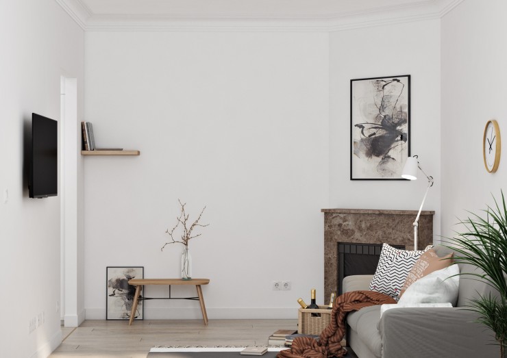apartment with fireplace