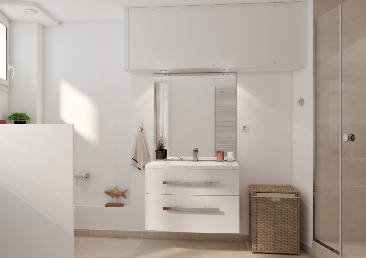 modern white interior bathroom