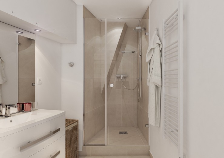modern white interior bathroom
