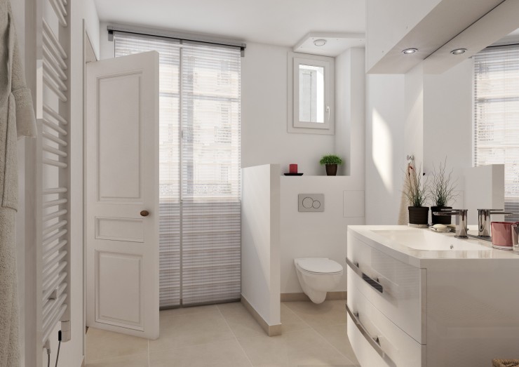 modern white interior bathroom