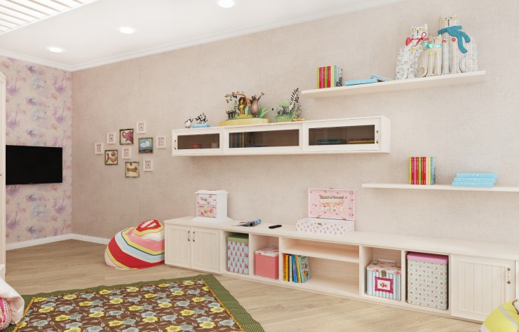 modern interior kids room for girl