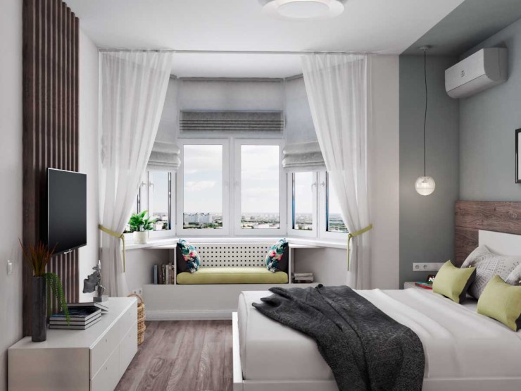 modern apartment bedroom