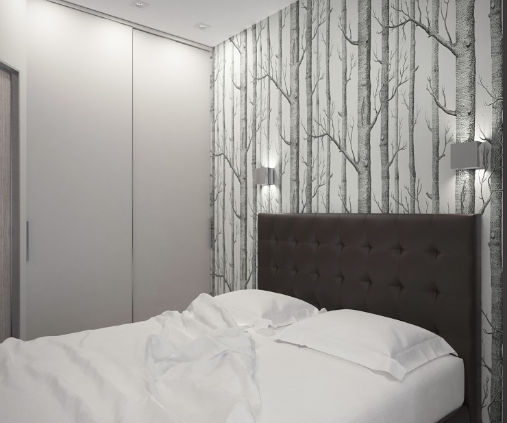white and orange interior bedroom
