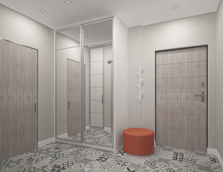 white and orange interior