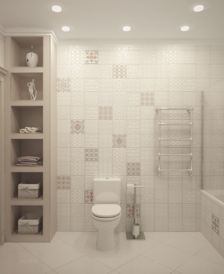 white tiles bathroom