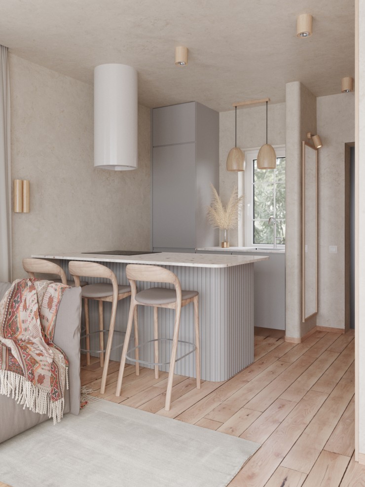 kitchen - living room wabi sabi style