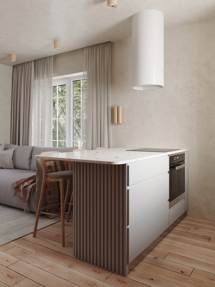 kitchen - living room wabi sabi style